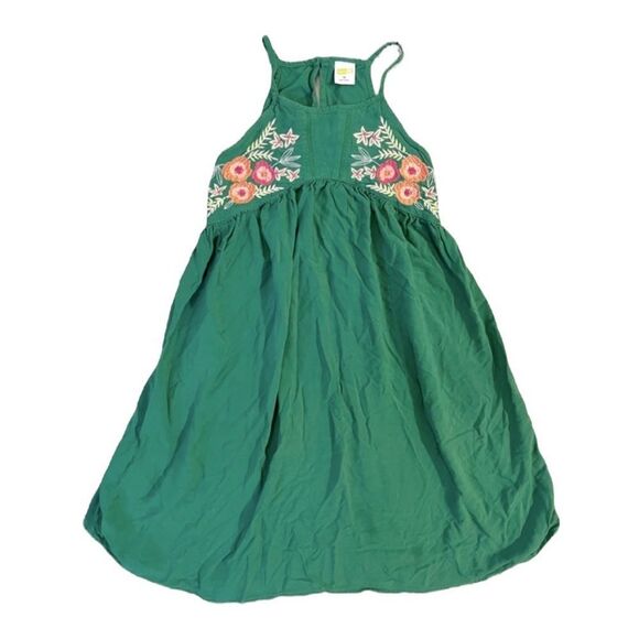 Crazy 8 Girls Green Floral Spaghetti Strap Dress - Picture 1 of 5